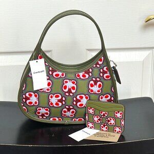 COACH COACHTOPIA ERGO BAG + WAVY CARD CASE BUTTERFLY PRINT(SET) :NWT CQ828/CQ867